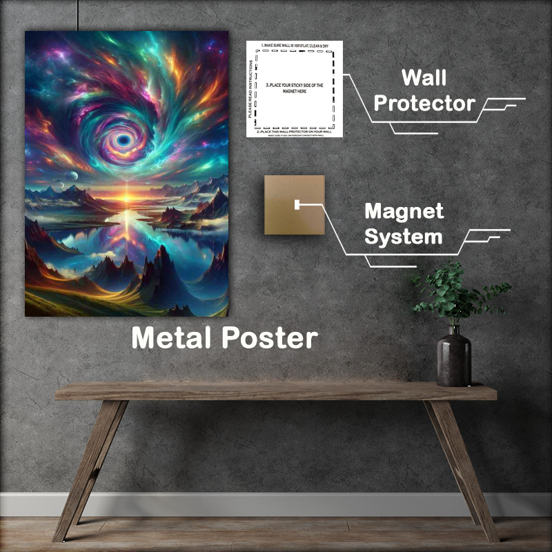 Buy Metal Poster : (Cosmic Dreamscape Celestial Vortex Awakening)