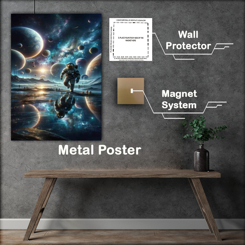 Buy Metal Poster : (Interstellar Odyssey Astronaut Cosmic Voyage Art)