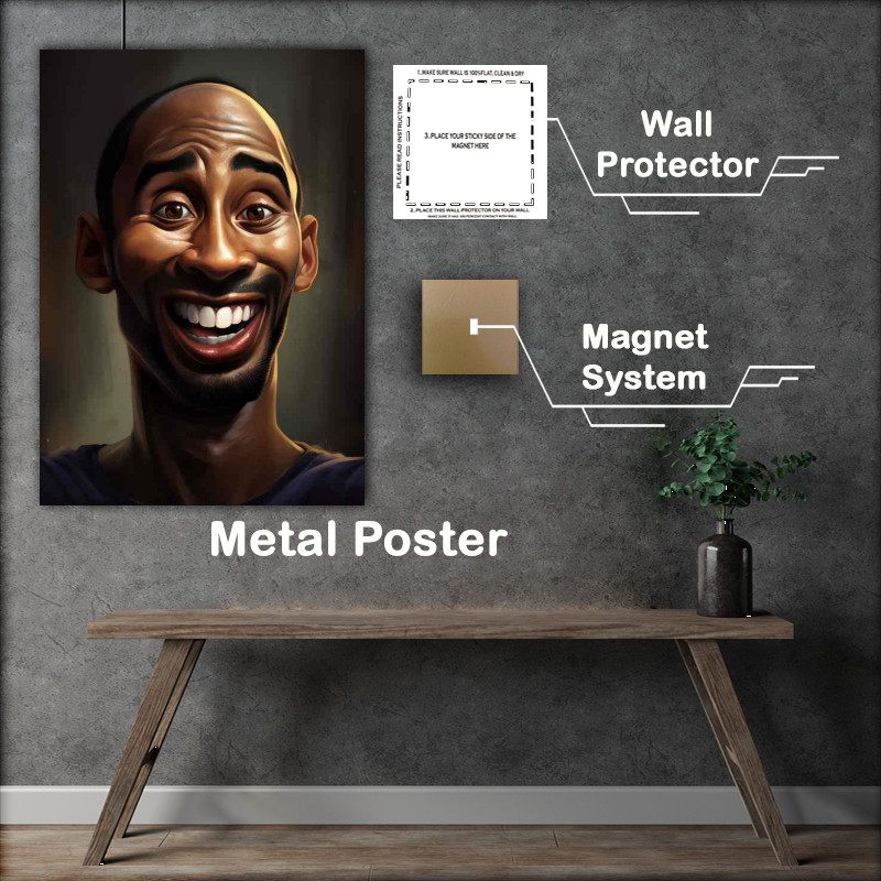 Buy Metal Poster : (Caricature of Kobe Bryant Basketball)