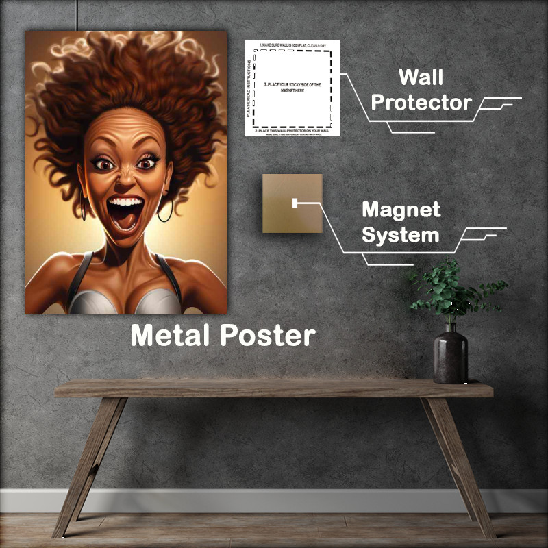 Buy Metal Poster : (Caricature of Mel B Spice Girl)