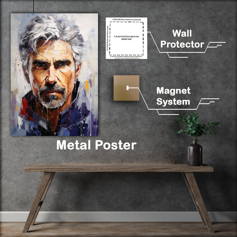 Buy Metal Poster : (Damon Hill Formula one racing driver painted style art)