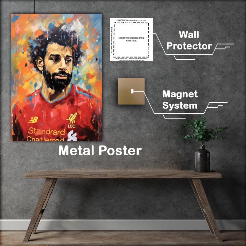 Buy Metal Poster : (Mo Salah Footballer splash art style)