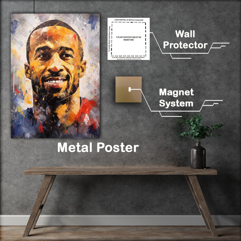 Buy Metal Poster : (Thierry Henry Footballer in the style of splash art)