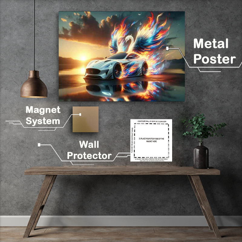 Buy Metal Poster : (Phoenix Flare White Performance Car)