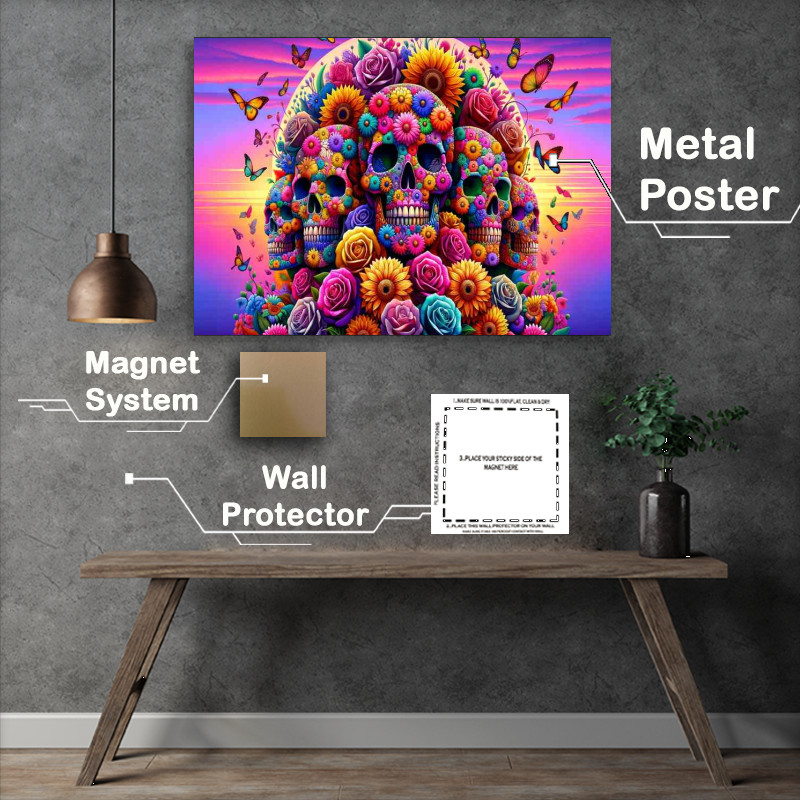 Buy Metal Poster : (Vibrant Life Death Mosaic)
