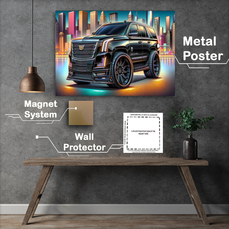 Buy Metal Poster : (Cadillac Escalade 4x4 style cartoon)