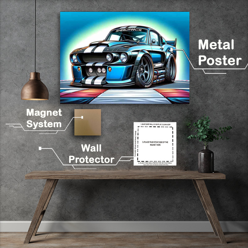 Buy : (Shelby GT500CR Blue Wheel Metal Poster)