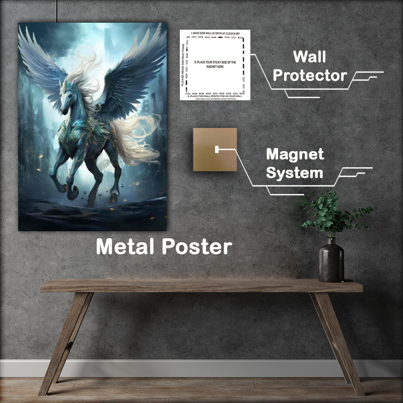 Buy Metal Poster : (Pegasus horse The Power and Majesty in Fantasy)