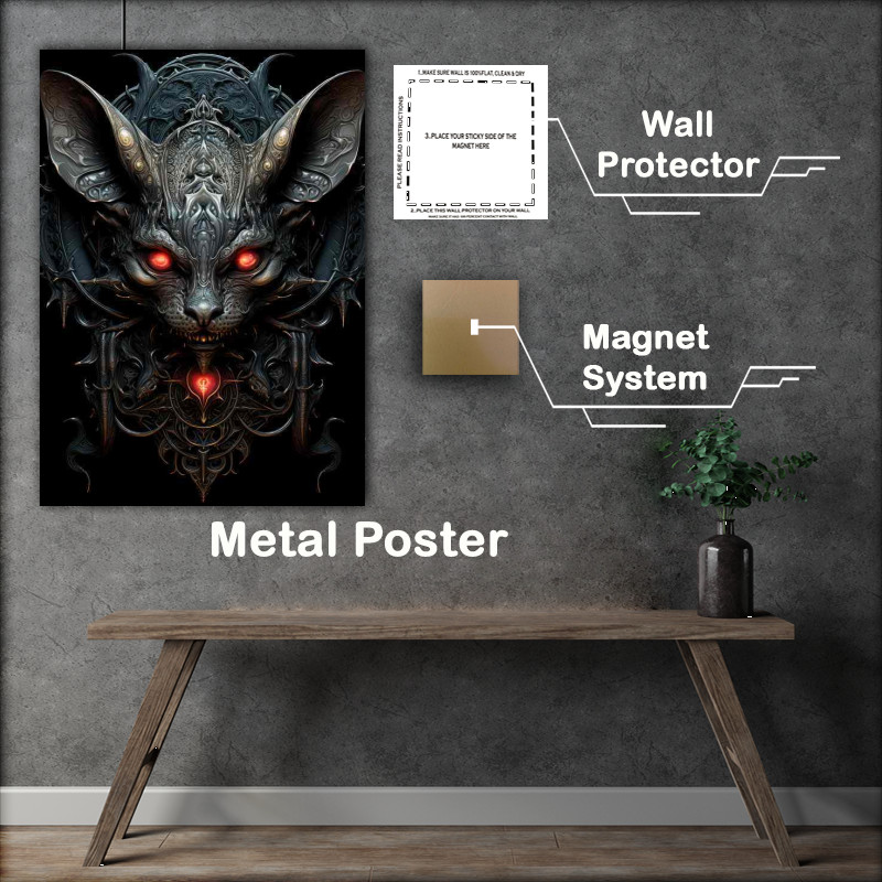 Buy Metal Poster : (Vampire bat in the moon with red eyes)