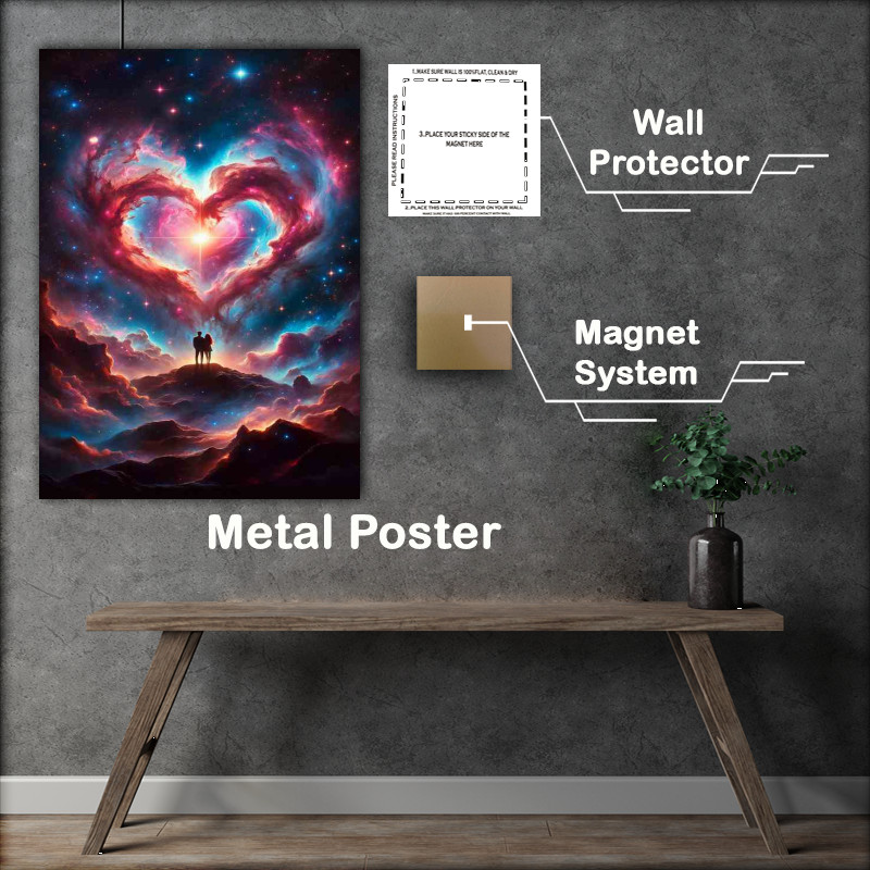 Buy : (Cosmic Love Heart Nebula Metal Poster)