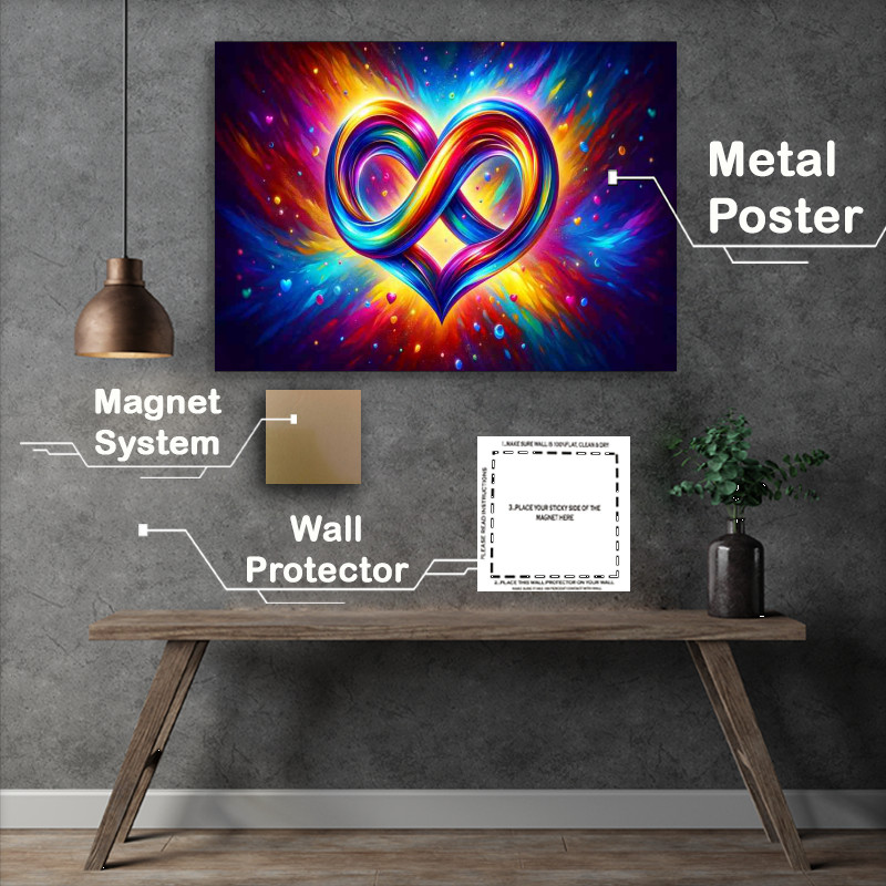 Buy Metal Poster : (Vibrant Endless Love colorful style)