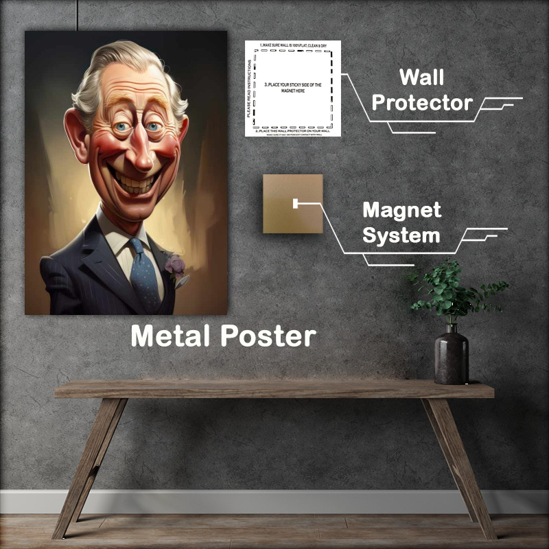 Buy Metal Poster : (Caricature of Prince Charles king)