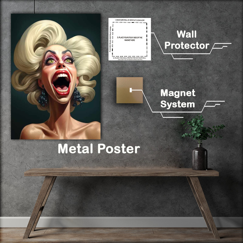 Buy : (Caricature of lady gaga - Metal Poster)