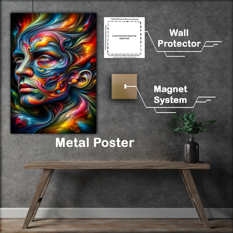 Buy : (Vibrant Visage Abstract Art Metal Poster)