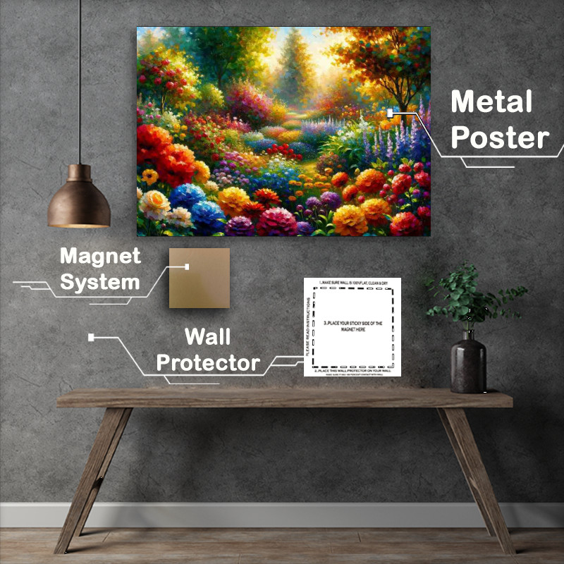 Buy Metal Poster : (Vibrant Bloom A Spring Garden)