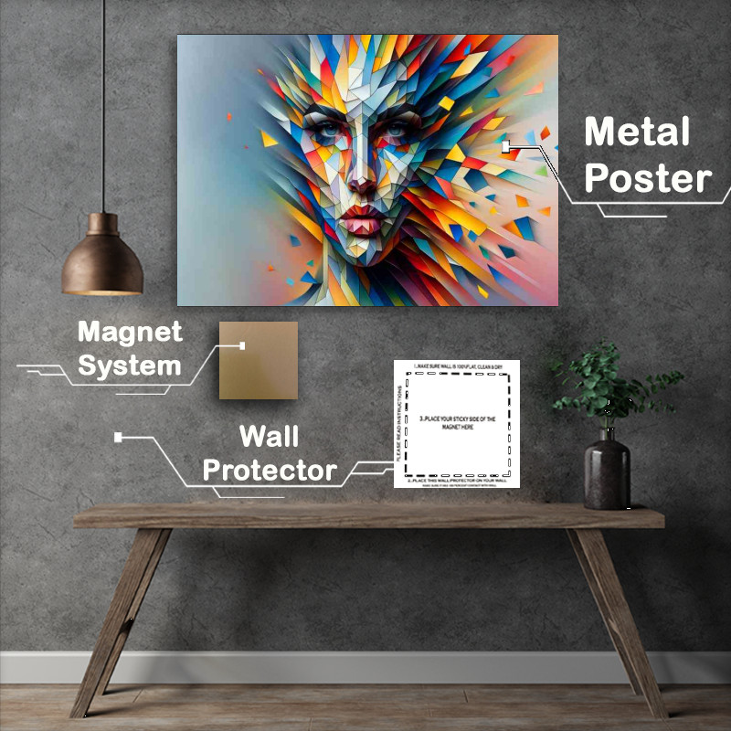 Buy Metal Poster : (Abstract Fragmented Beauty Modern Art)