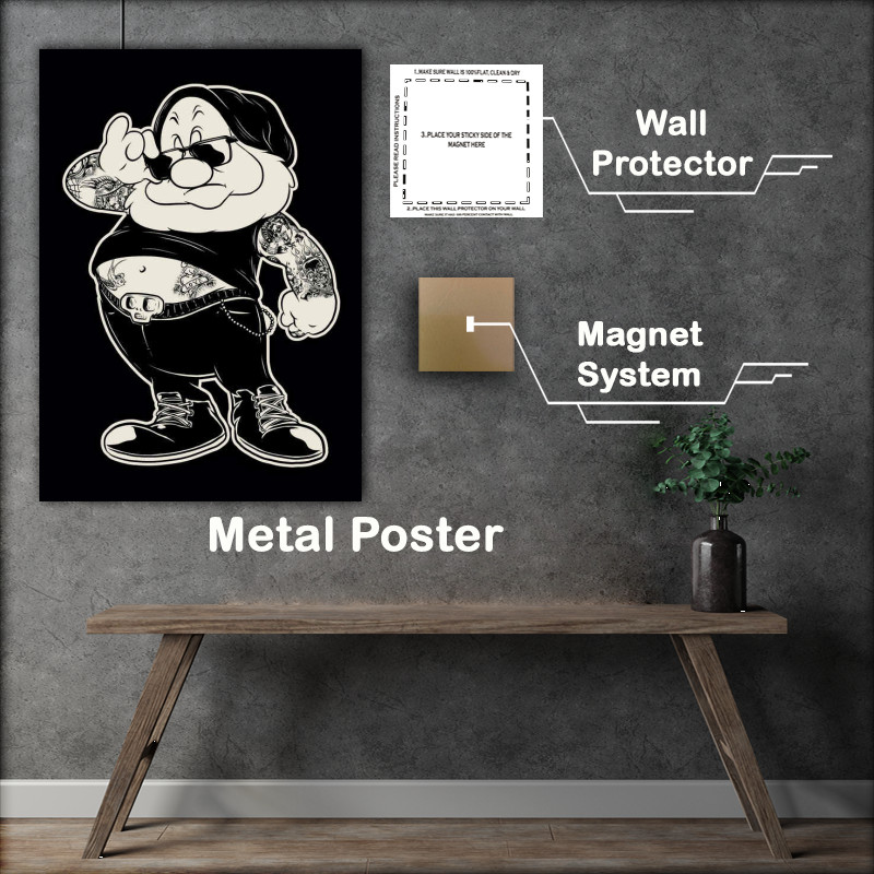 Buy : (Hipster Tattoo Smurf Metal Poster)