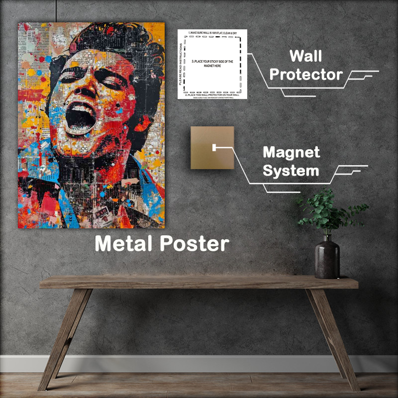 Buy Metal Poster : (we will rock you by elvis in the style of contemporary)
