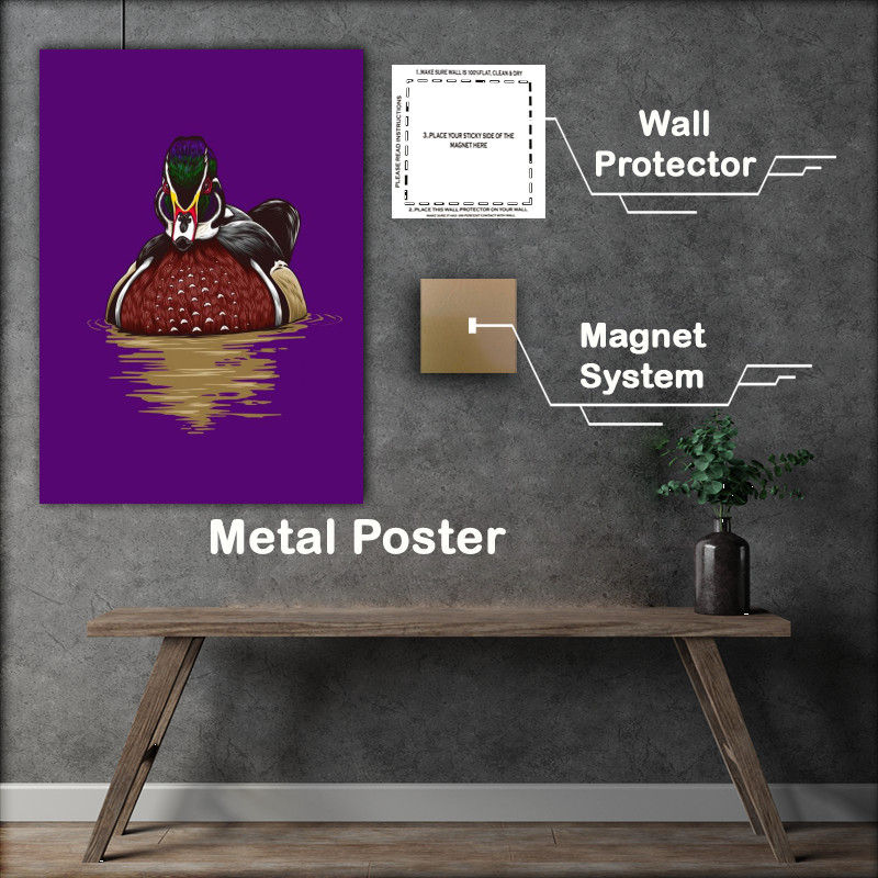 Buy : (Mandrain Duck Purple Metal Poster)