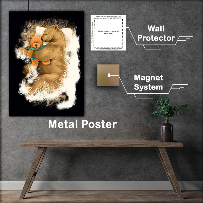 Buy : (Mummy Bear Metal Art Poster)
