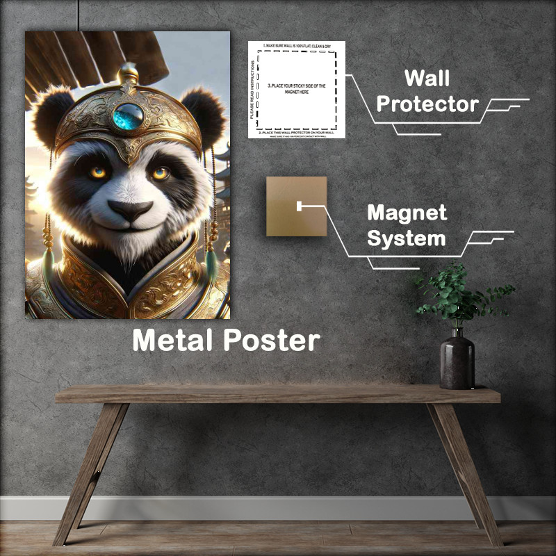 Buy Metal Poster : (Panda warrior highlighting the expressive face)
