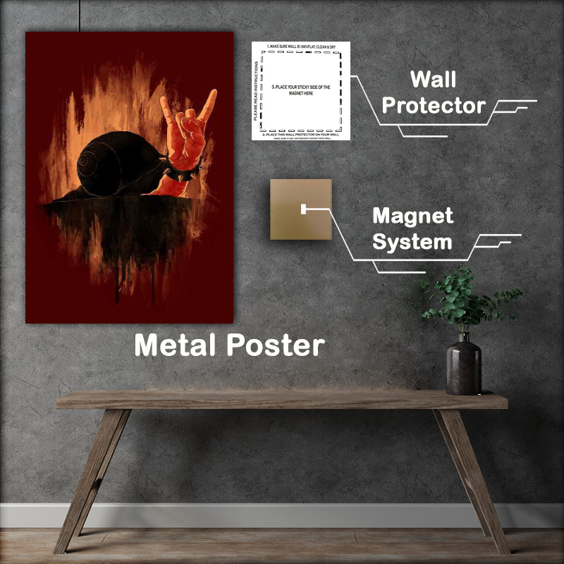 Buy Metal Poster : (Rock Hard Snail Maroon)