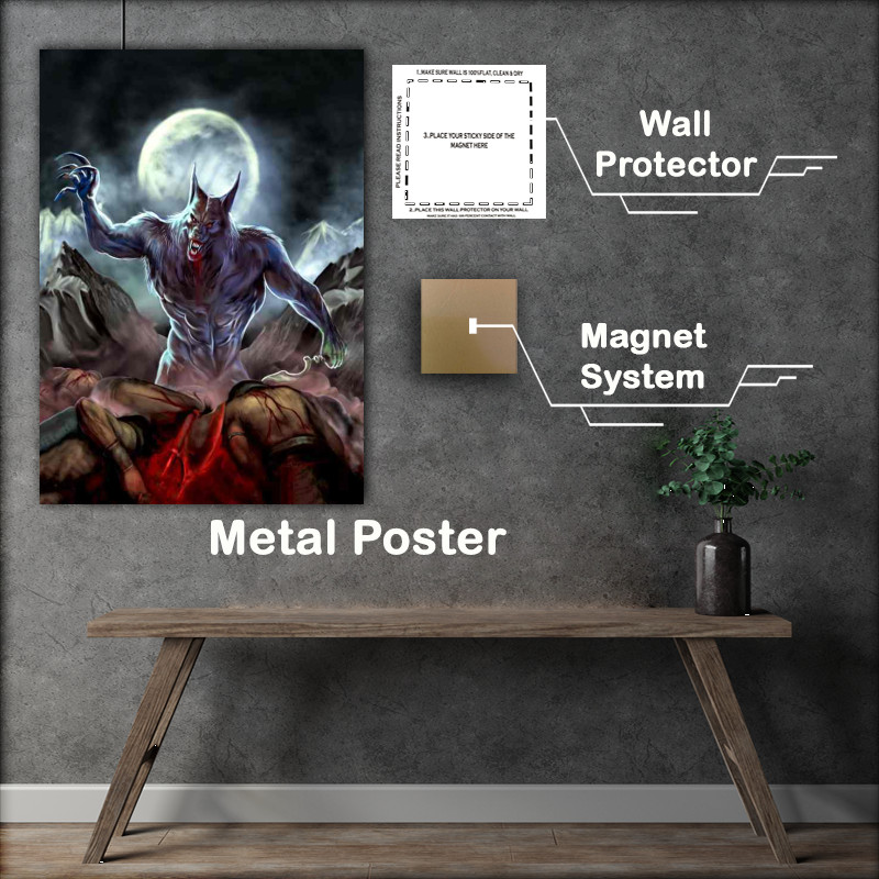 Buy Metal Poster : (Wearwolf full moon)