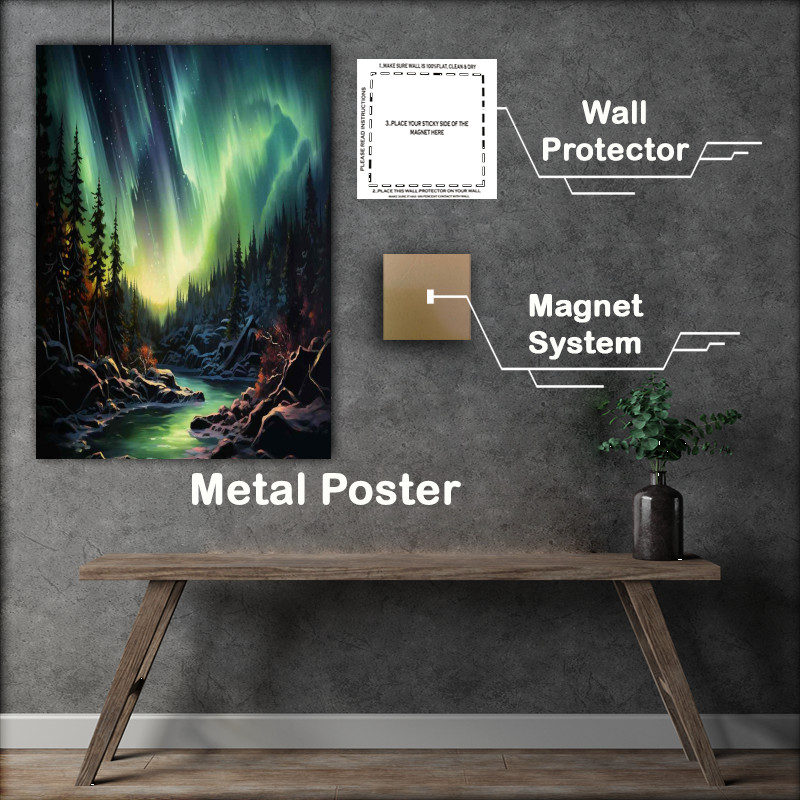 Buy Metal Poster : (Northern Lights Ethereal Display)