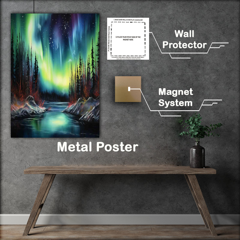 Buy Metal Poster : (Northern Lights River Waltz)