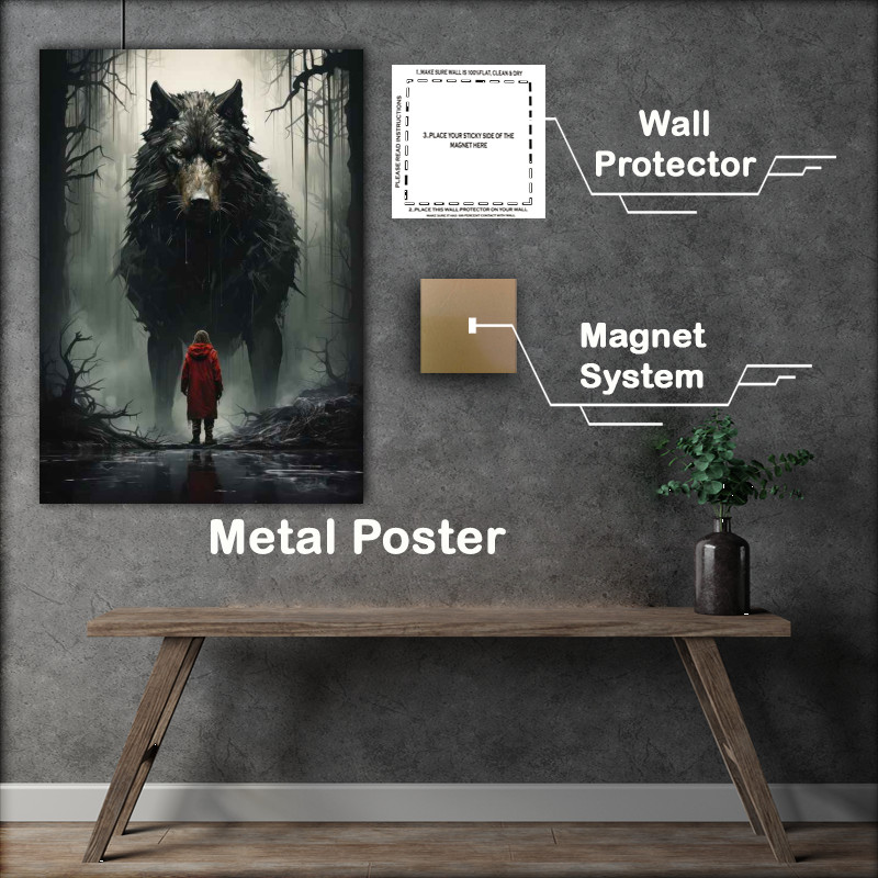 Buy Metal Poster : (Riding hood meeting her protector)