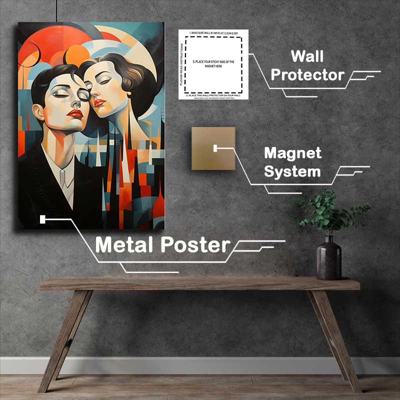 Buy Metal Poster : (Infinite Imagination Abstract Faces Awash in Color)