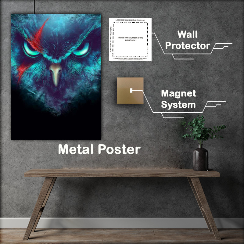 Buy Metal Poster : (The Fearsome Owl In Blue)