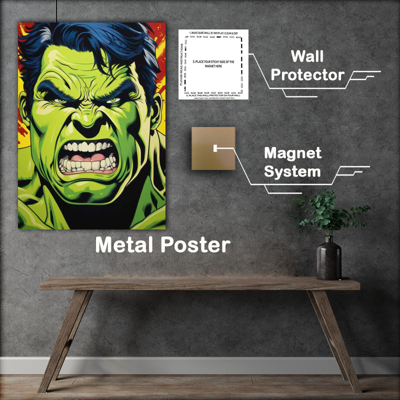 Buy Metal Poster : (The Hulk pop art style quest of the vally)